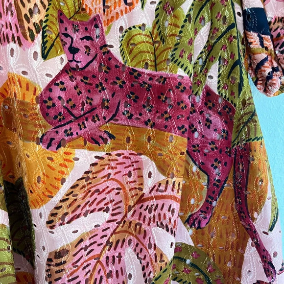 Kourt Robbie Dress Multi Palm Print L - Picture 16 of 16